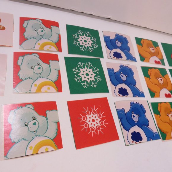 Care Bear wrapping paper squares 2 1/4 x 2ish (back of wrapping paper is white) - Picture 7 of 11